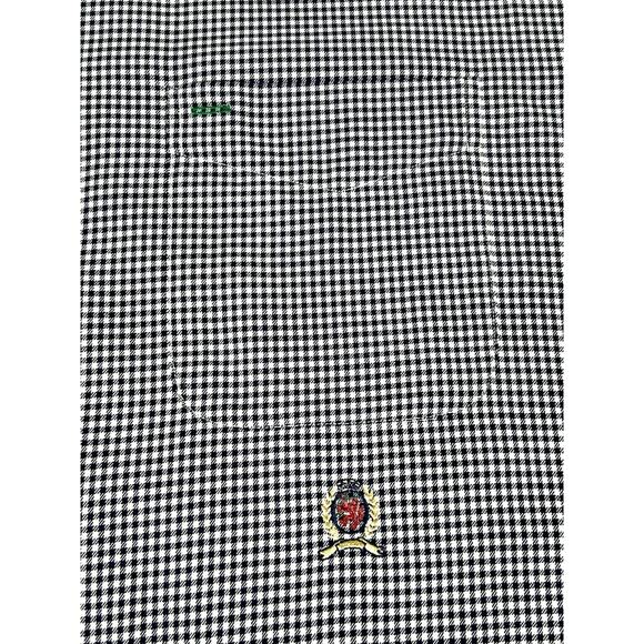 Vintage 2000 Tommy Hilfiger Gingham Button Down Shirt XXL Black & White Y2K - Picture 5 of 11